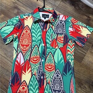Colorful Surfboard Print Shirt